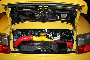 AGENCY POWER DUAL FLOW CARBON FIBER INTAKE PORSCHE 996TT 01-05
