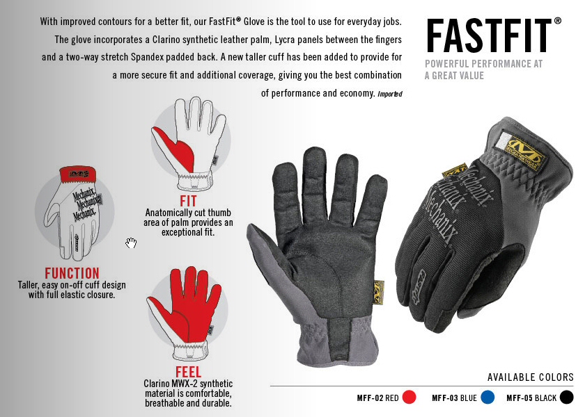 MECHANIX WEAR GLOVES BLUE SIZE S [FAST FIT] - 3