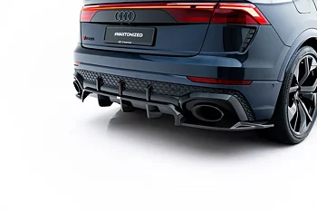 PREPREG CARBON FIBER REAR SPLITTER (WITH VERTICAL BARS) SUITABLE FOR AUDI RSQ8 MK1 FACELIFT – MAXTON DESIGN
