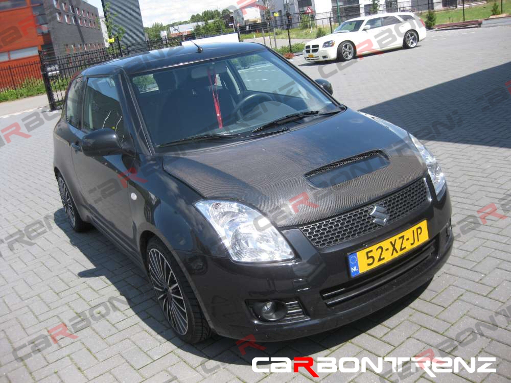 SUZUKI SWIFT 05-09 CARBONTRENZ CSS CARBON FIBER HOOD - 2