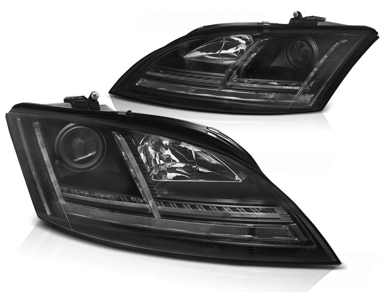 XENONSTRÅLKASTARE LED DRL SVART SEQ TILL AUDI TT 2006-2010 8J WITH AFS