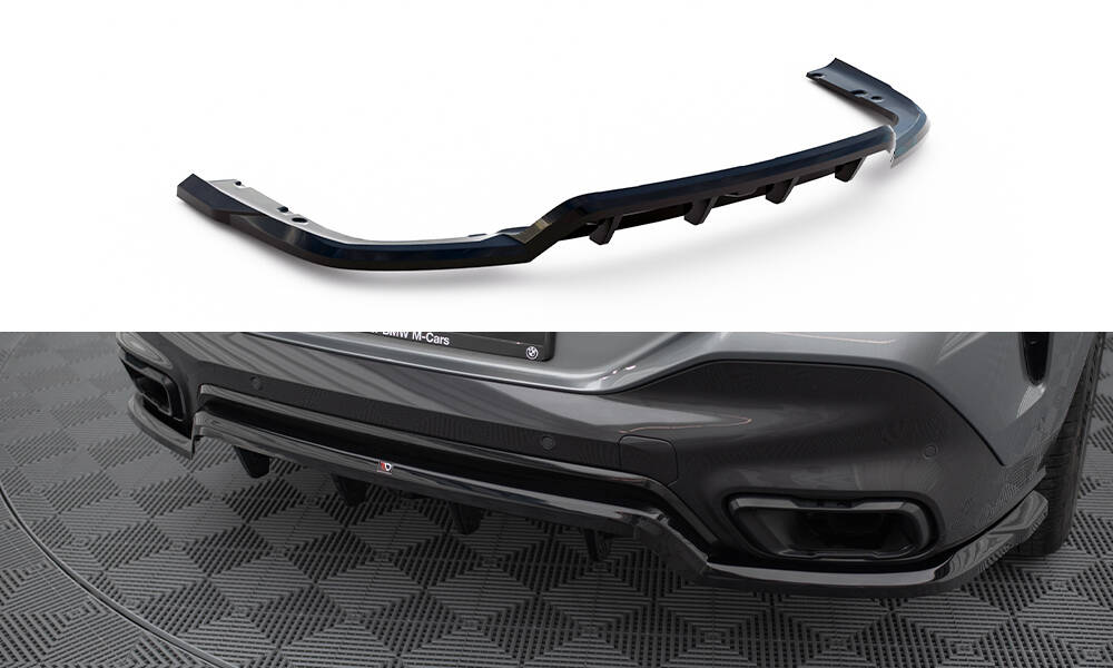 Central Rear Splitter (Vertical Bars) V.1 BMW X6 M-Pack G06 Facelift