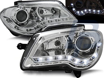 HEADLIGHTS VW TOURAN 06-10  DAYLIGHT CHROME