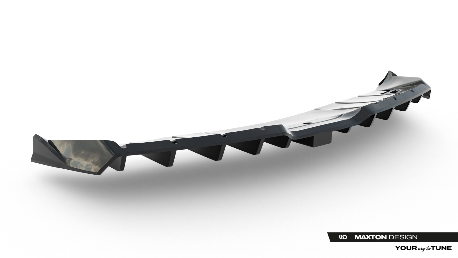 REAR SPLITTER (WITH VERTICAL BARS) + LED SUITABLE FOR MERCEDES-AMG GT R C190 FACELIFT – MAXTON DESIGN