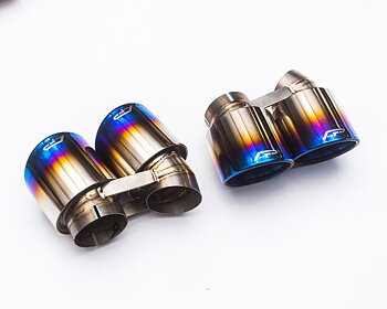 AGENCY POWER TITANIUM QUAD GT2 ANGLE STYLE EXHAUST TIPS PORSCHE 991 TURBO | TURBO S 14-16