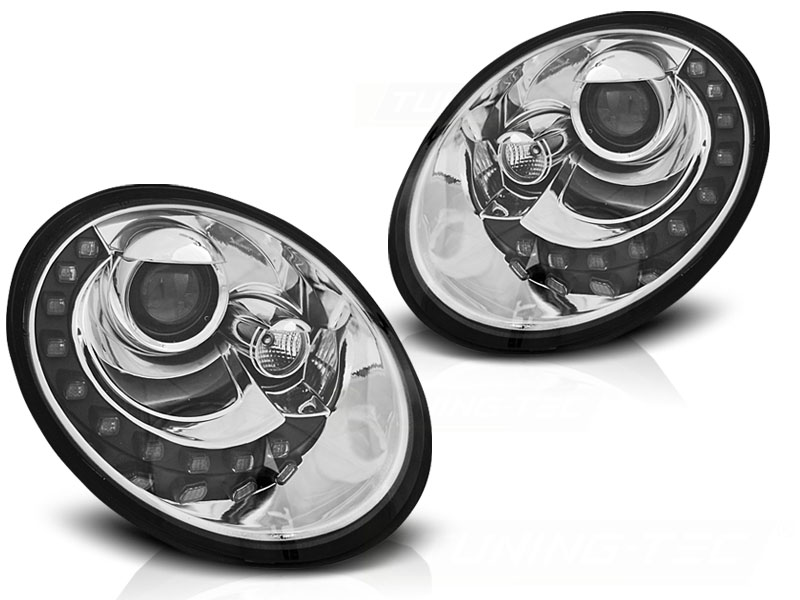 STRÅLKASTARE DAYLIGHT KROM TILL VW NEW BEETLE 2006-2012