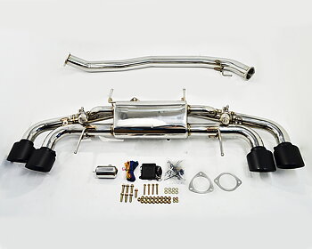 AGENCY POWER ELECTRONIC VALVE CONTROLLED 90MM EXHAUST MUFFLER WITH MATTE BLACK TIPS NISSAN R35 GT-R 09-16