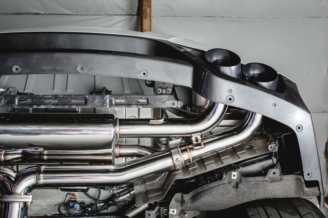 AGENCY POWER ELECTRONIC VALVE CONTROLLED 90MM EXHAUST MUFFLER WITH BLACK CHROME TIPS NISSAN R35 GT-R 09-16 - 4