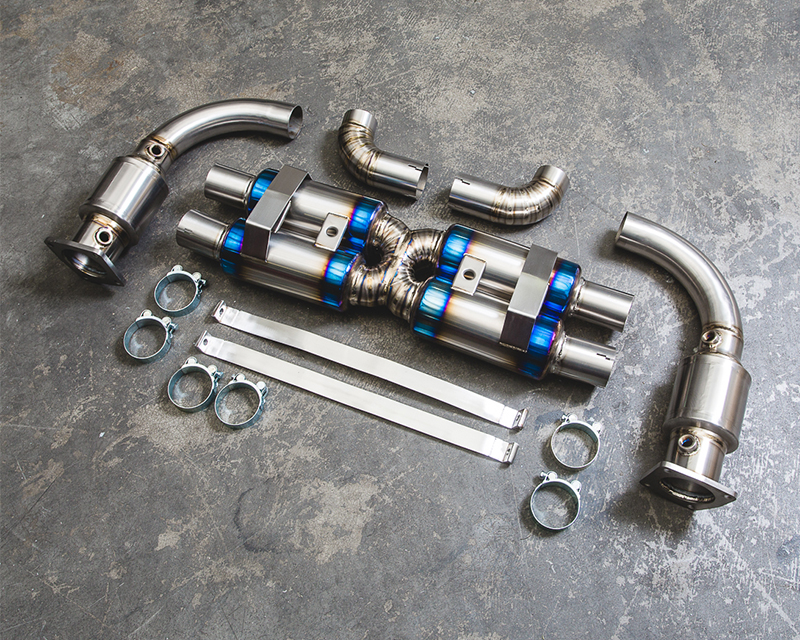 AGENCY POWER TITANIUM MUFFLER EXHAUST SYSTEM WITH 200 CELL CATS PORSCHE 997 TURBO 07-09 - 2