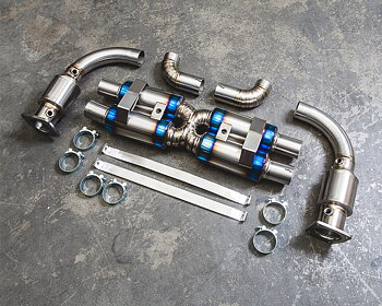 AGENCY POWER TITANIUM MUFFLER EXHAUST SYSTEM WITH 200 CELL CATS PORSCHE 997 TURBO 07-09