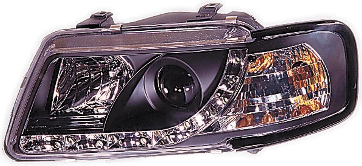 AUDI A3 96-00 R8 STYLE LED HEADLIGHTS BLACK V1