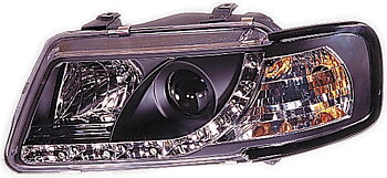 AUDI A3 96-00 R8 STYLE LED HEADLIGHTS BLACK V1
