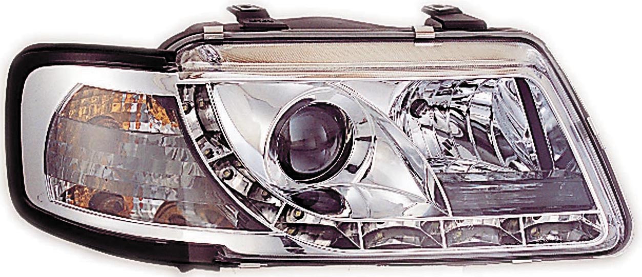 AUDI A3 96-00 R8 STIL LED STRÅLKASTARE KROMADE V1