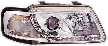 AUDI A3 96-00 R8 STYLE LED HEADLIGHTS CHROME V1