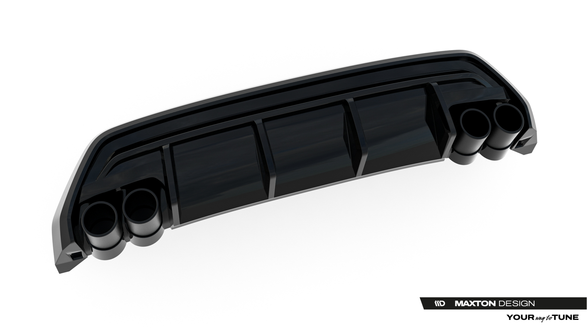REAR VALANCE + EXHAUST ENDS IMITATION SUITABLE FOR AUDI A3 S-LINE SPORTBACK 8Y FACELIFT – MAXTON DESIGN