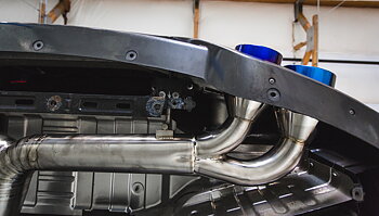 AGENCY POWER TITANIUM EXHAUST SYSTEM 90MM PIPING WITH BLUED 120MM TIPS NISSAN R35 GT-R 09-16