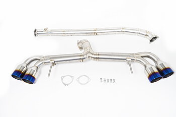 AGENCY POWER TITANIUM EXHAUST SYSTEM 90MM PIPING WITH BLUED 120MM TIPS NISSAN R35 GT-R 09-16