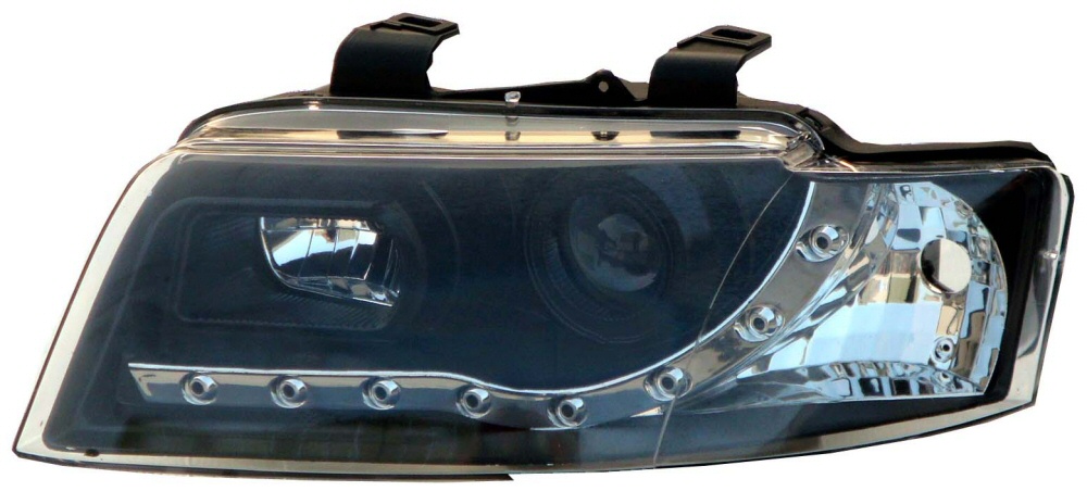 AUDI A4 01-04 R8 STYLE LED HEADLIGHTS BLACK V1