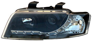 AUDI A4 01-04 R8 STYLE LED HEADLIGHTS BLACK V1