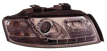 AUDI A4 01-04 R8 STYLE LED HEADLIGHTS CHROME V2