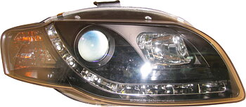 AUDI A4 05-08 R8 STYLE LED HEADLIGHTS BLACK V1