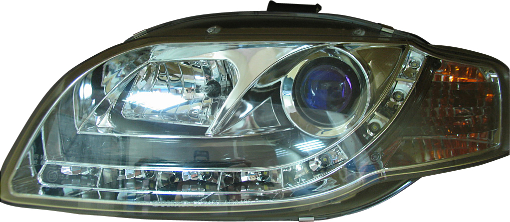 AUDI A4 05-08 R8 STYLE LED HEADLIGHTS CHROME V1
