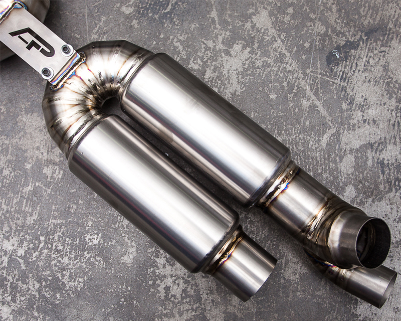 AGENCY POWER SATIN TITANIUM PERFORMANCE RACING MUFFLER PORSCHE 991 TURBO 2014+