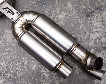 AGENCY POWER SATIN TITANIUM PERFORMANCE RACING MUFFLER PORSCHE 991 TURBO 2014+