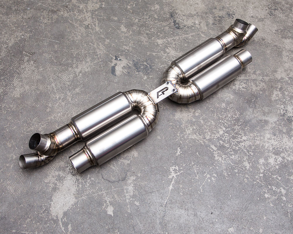 AGENCY POWER SATIN TITANIUM PERFORMANCE RACING MUFFLER PORSCHE 991 TURBO 2014+ - 4