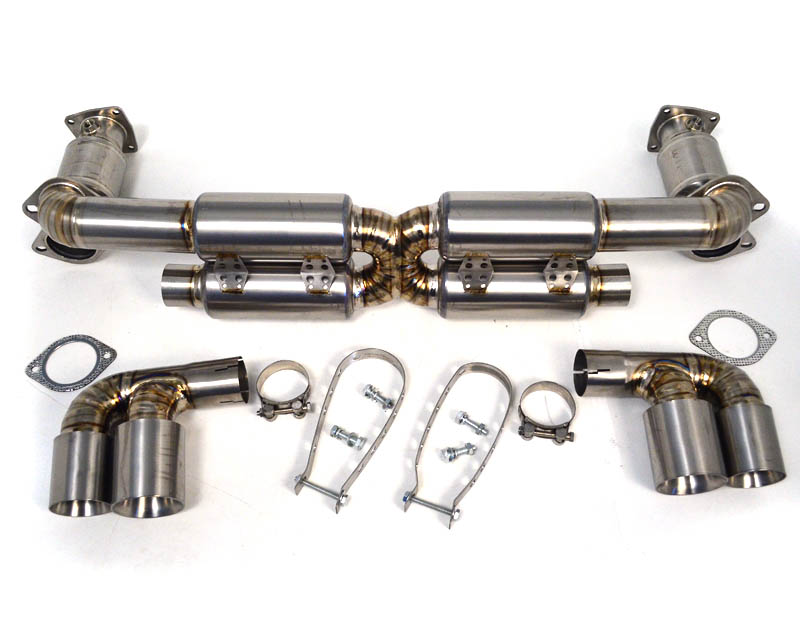 AGENCY POWER SATIN TITANIUM X-PIPE EXHAUST MUFFLER SYSTEM PORSCHE 996 TURBO 01-05 - 2