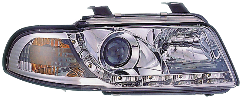 AUDI A4 95-98 R8 STYLE LED HEADLIGHTS CHROME V1