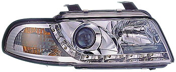 AUDI A4 95-98 R8 STYLE LED HEADLIGHTS CHROME V1