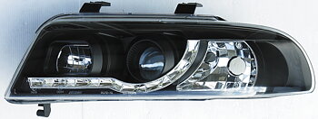 AUDI A4 99-01 R8 STYLE LED HEADLIGHTS BLACK V1