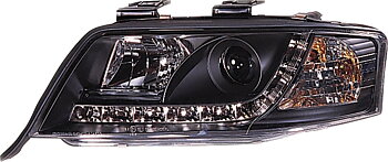 AUDI A4 99-01 R8 STYLE LED HEADLIGHTS BLACK V2