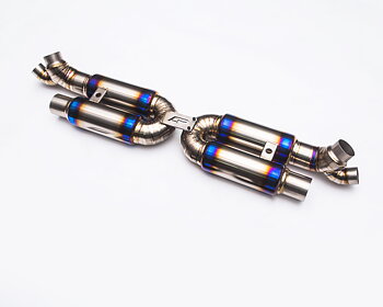 AGENCY POWER COLORED TITANIUM RACING EXHAUST MUFFLER PORSCHE 991 TURBO 2014+