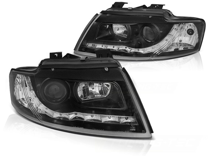 STRÅLKASTARE DAYLIGHT SVART TILL AUDI A4 B6 CABRIOLET 2002-2006