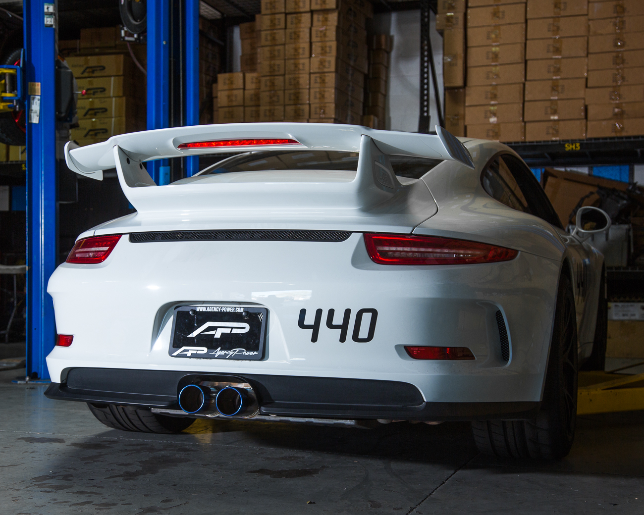 AGENCY POWER TITANIUM EXHAUST BURNT TIPS PORSCHE 991 GT3 GT3RS 14-16 - 2