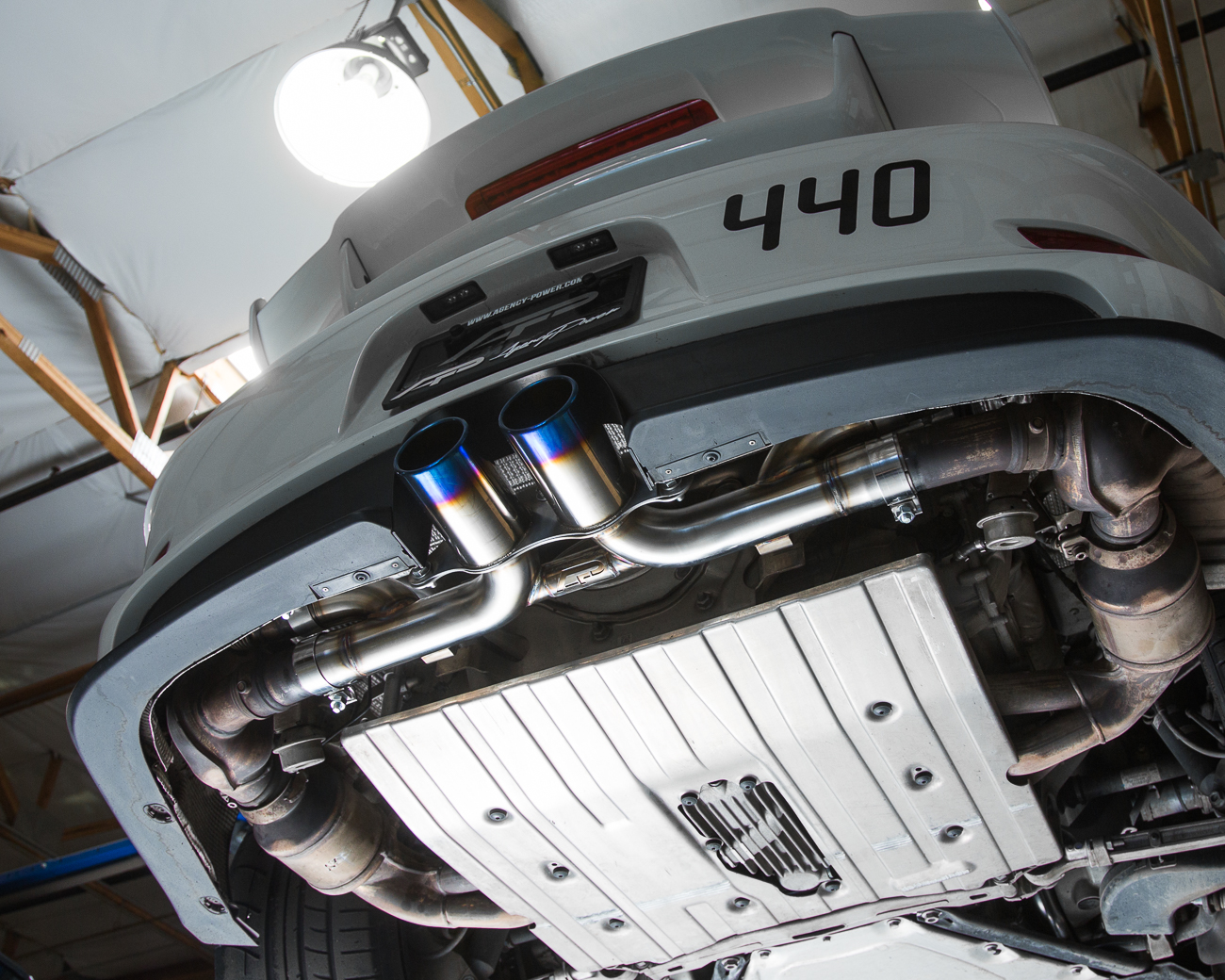 AGENCY POWER TITANIUM EXHAUST BURNT TIPS PORSCHE 991 GT3 GT3RS 14-16