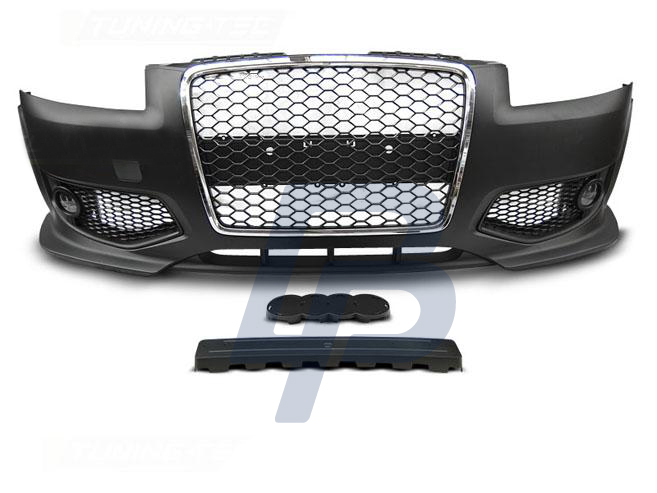 AUDI A3 06.05-04.08 RS STYLE CHROME BLACK FRONT BUMPER - 2