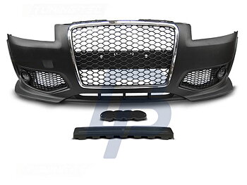 AUDI A3 06.05-04.08 RS STYLE CHROME BLACK FRONT BUMPER