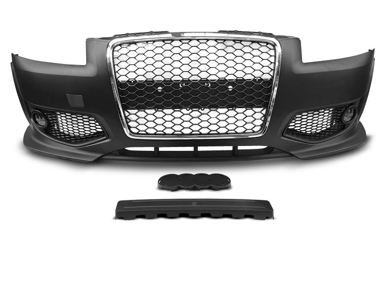 AUDI A3 06.05-04.08 RS STYLE CHROME BLACK FRONT BUMPER
