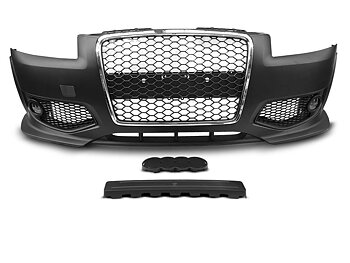AUDI A3 06.05-04.08 RS STYLE CHROME BLACK FRONT BUMPER