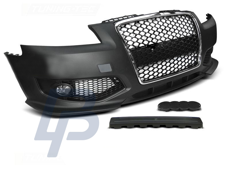 AUDI A3 06.05-04.08 RS STYLE CHROME BLACK FRONT BUMPER - 8