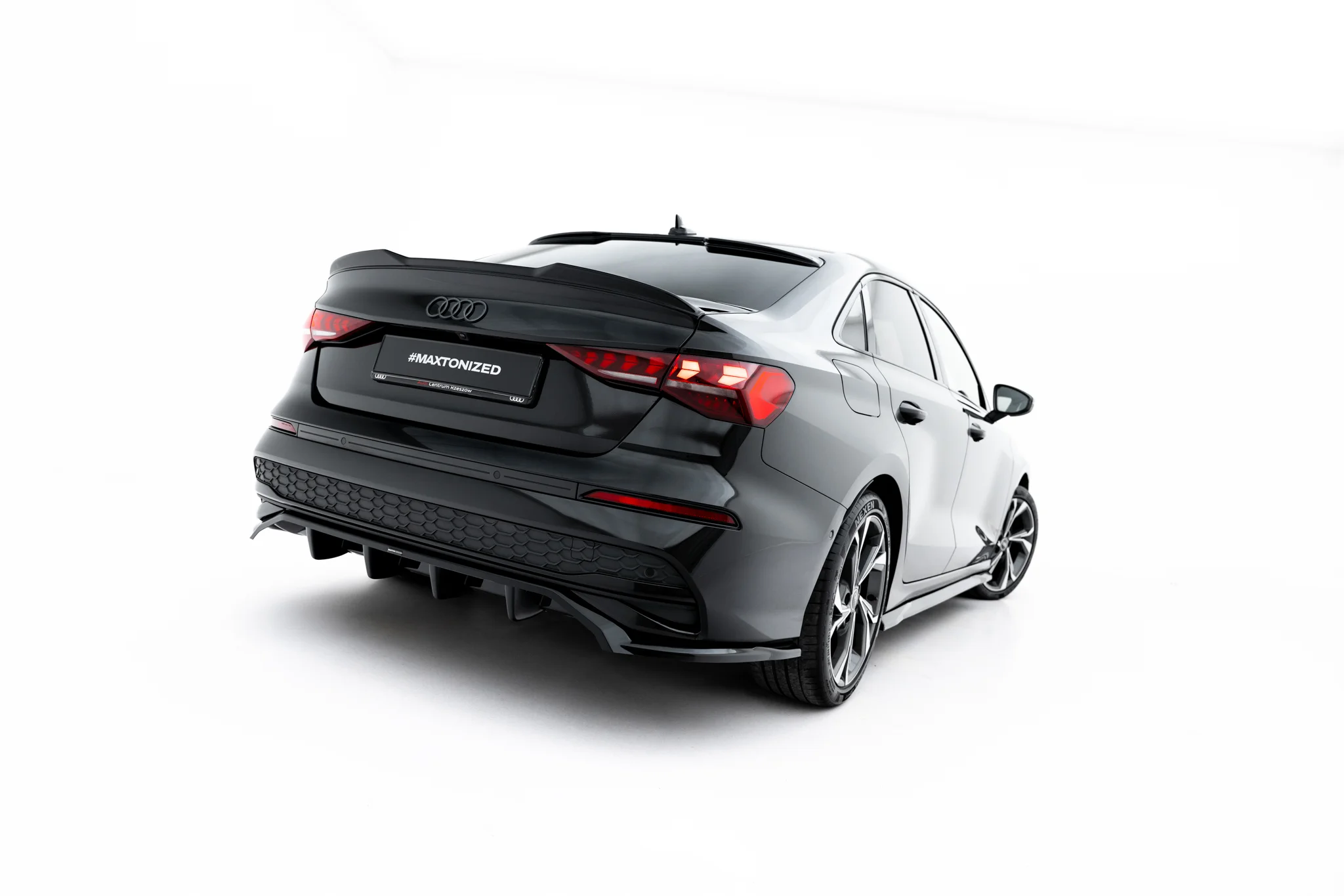 REAR SPLITTER (WITH VERTICAL BARS) SUITABLE FOR AUDI A3 SEDAN 8Y FACELIFT – MAXTON DESIGN