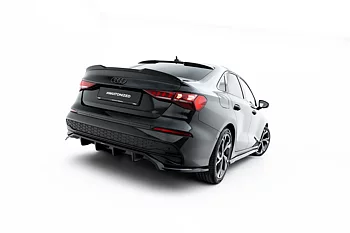 REAR SPLITTER (WITH VERTICAL BARS) SUITABLE FOR AUDI A3 SEDAN 8Y FACELIFT – MAXTON DESIGN