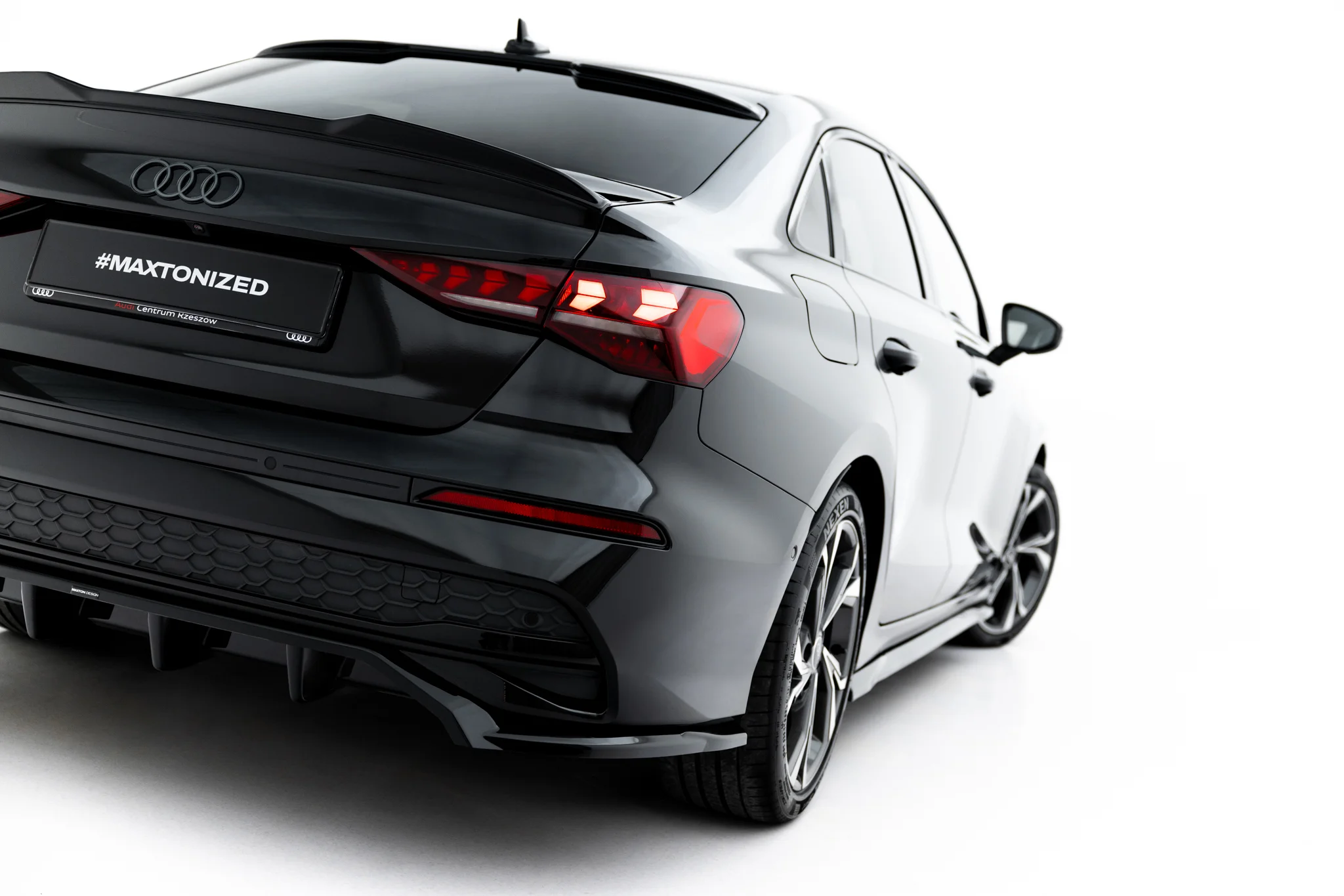 REAR SPLITTER (WITH VERTICAL BARS) SUITABLE FOR AUDI A3 SEDAN 8Y FACELIFT – MAXTON DESIGN - 5