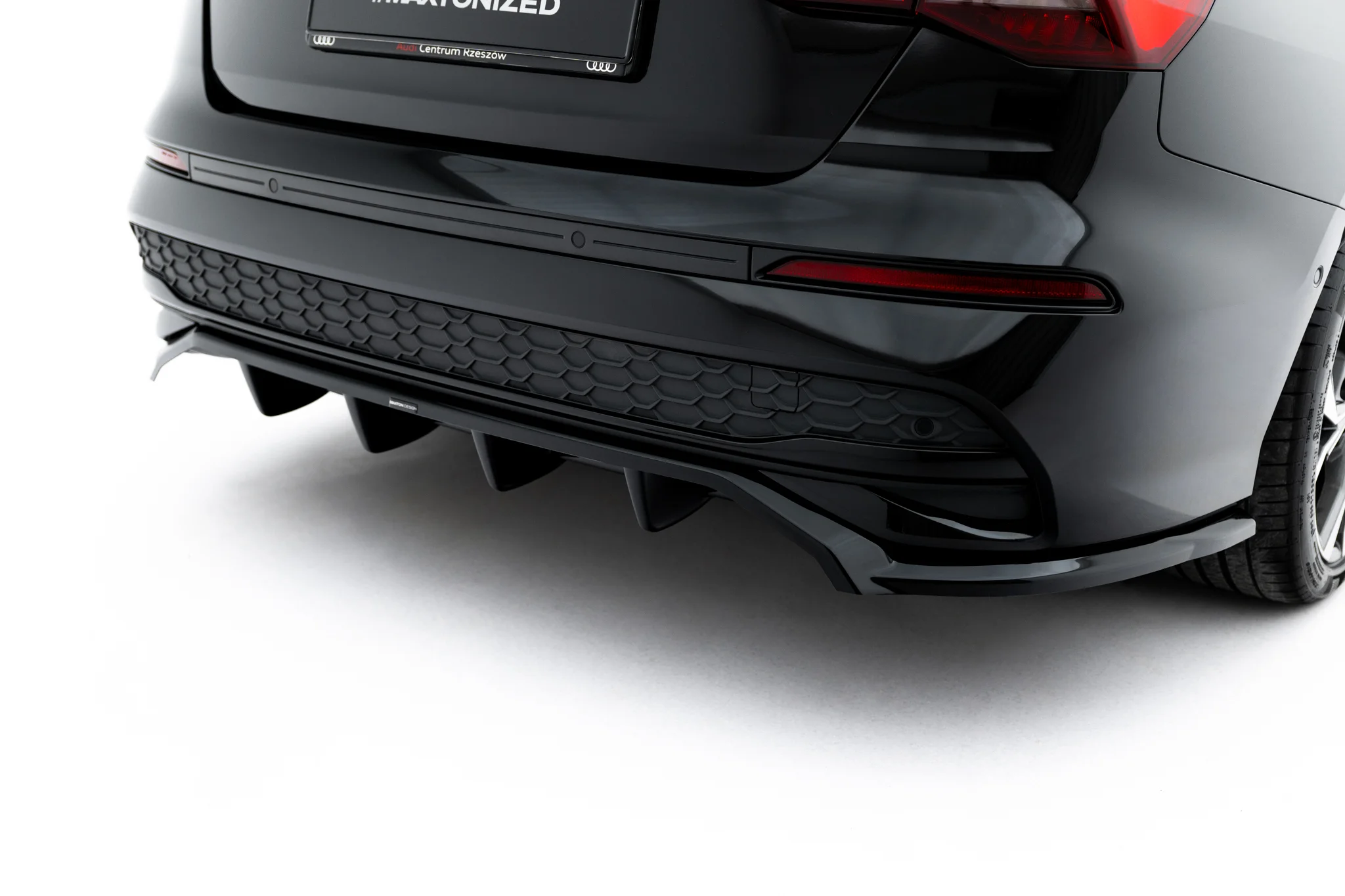 REAR SPLITTER (WITH VERTICAL BARS) SUITABLE FOR AUDI A3 SEDAN 8Y FACELIFT – MAXTON DESIGN - 4