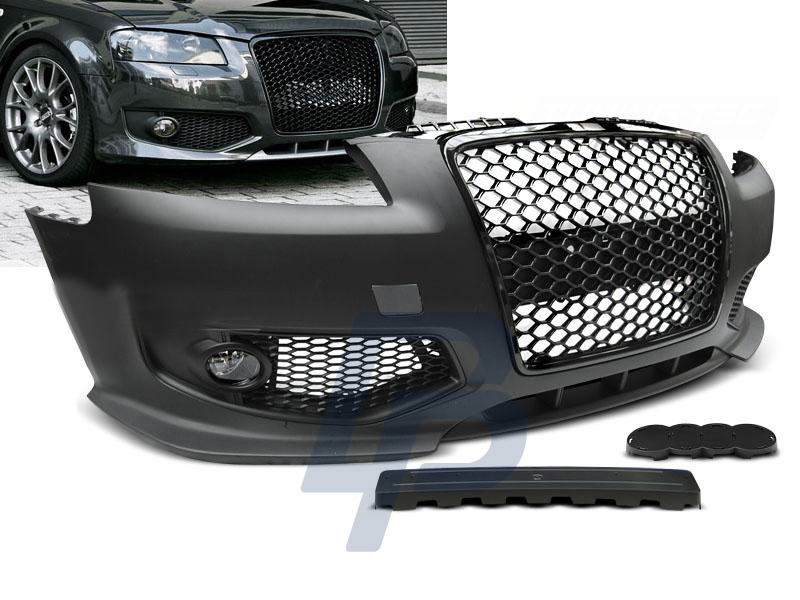 AUDI A3 06.05-04.08 RS STYLE  BLACK FRONT BUMPER - 8