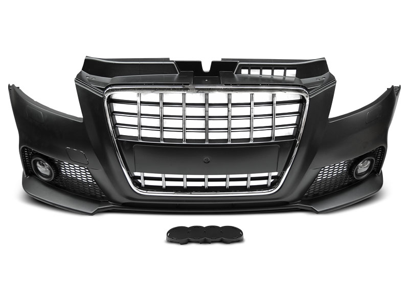AUDI A3 08-12 S8 STYLE CHROME BLACK FRONT BUMPER