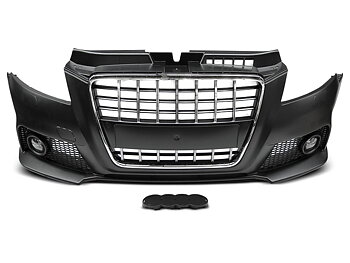 AUDI A3 08-12 S8 STYLE CHROME BLACK FRONT BUMPER